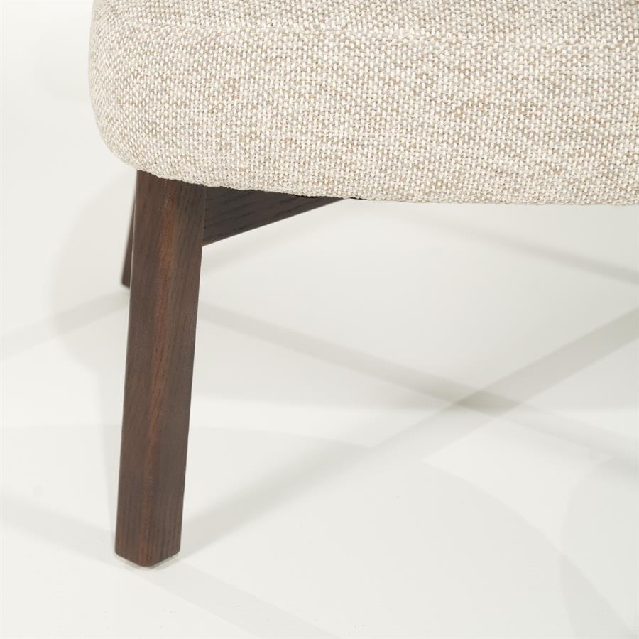 Fauteuil Mikky | Taupe Stof | Bruin Eikenhout