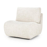 Fauteuil Lucia beige stof, vooraanzicht op witte achtergrond