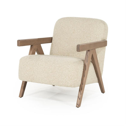Fauteuil Francis | Beige Stof & essenhout