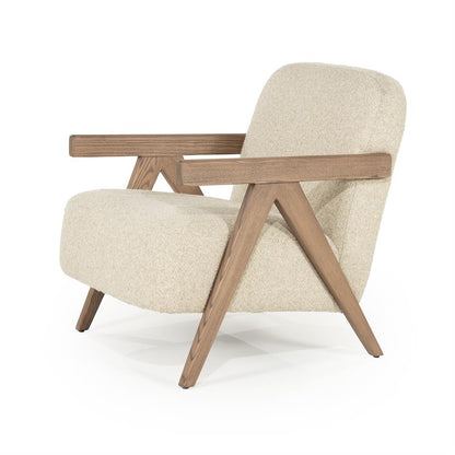Fauteuil Francis | Beige Stof & essenhout