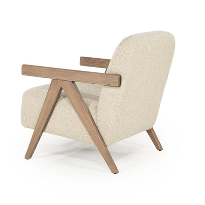 Fauteuil Francis | Beige Stof & essenhout