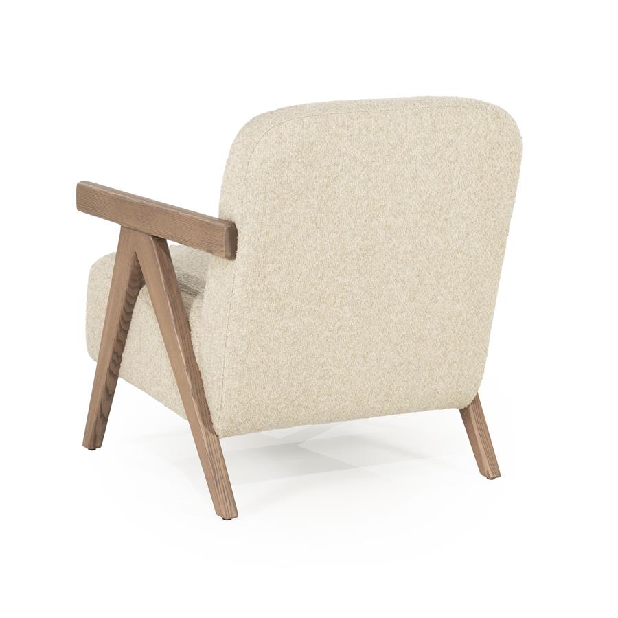 Fauteuil Francis | Beige Stof & essenhout