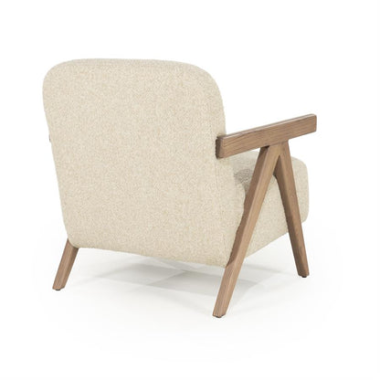 Fauteuil Francis | Beige Stof & essenhout