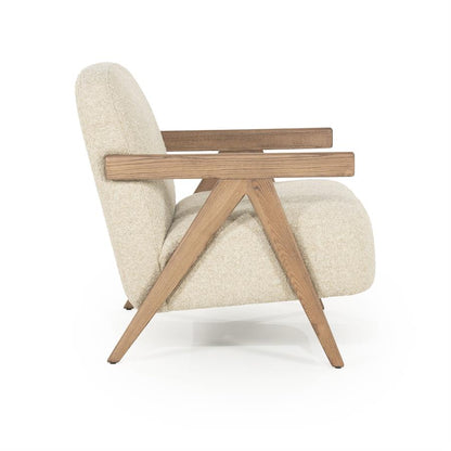 Fauteuil Francis | Beige Stof & essenhout