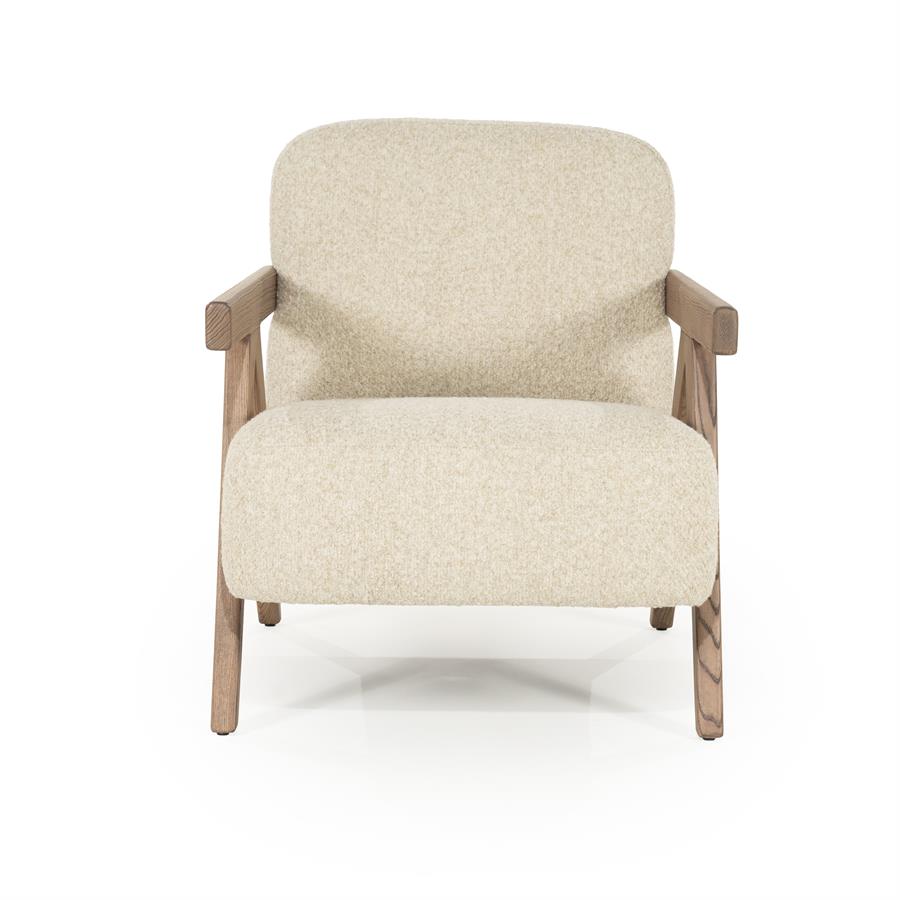 Fauteuil Francis | Beige Stof & essenhout