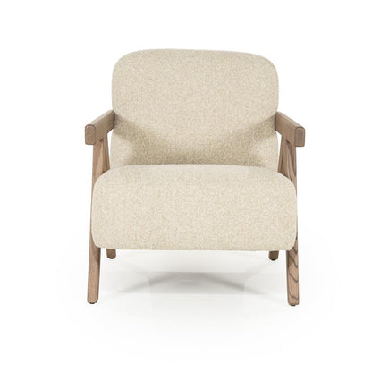 Fauteuil Francis | Beige Stof & essenhout