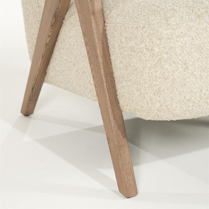 Fauteuil Francis | Beige Stof & essenhout