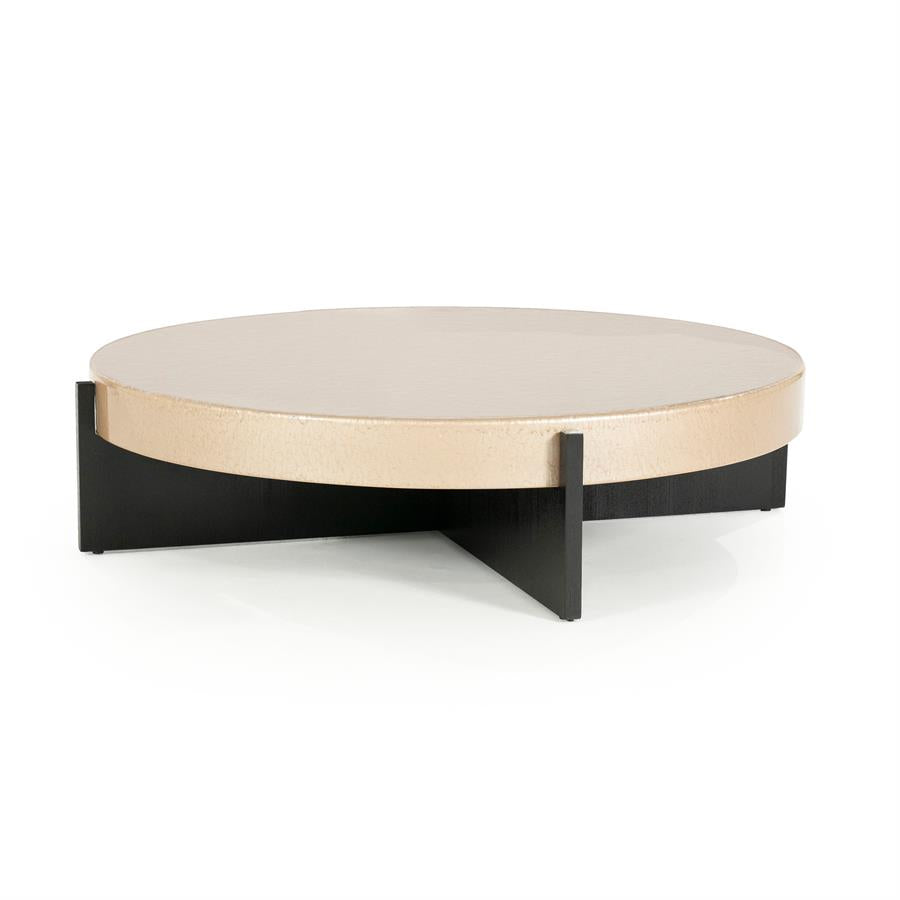 Salontafel Juliet beige mdf, schuin vooraanzicht op witte achtergrond