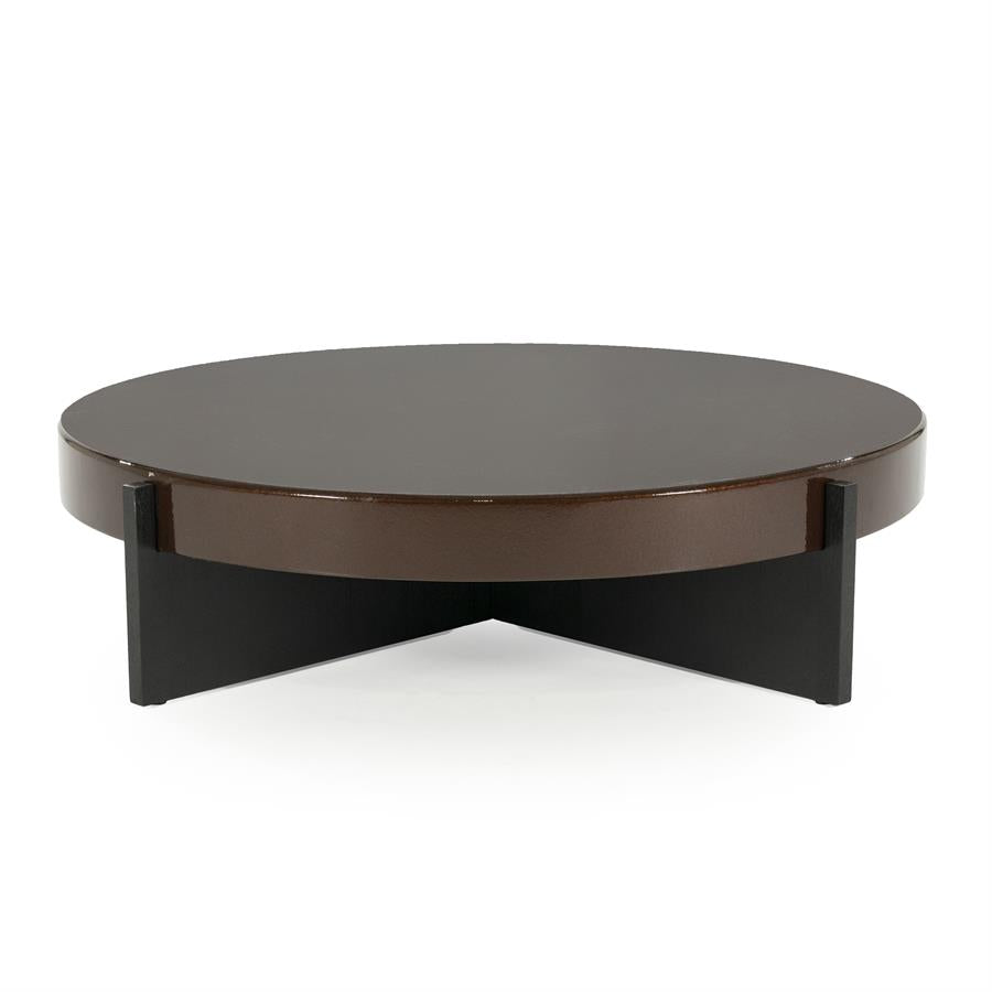 Salontafel Juliet bruin mdf, vooraanzicht op witte achtergrond