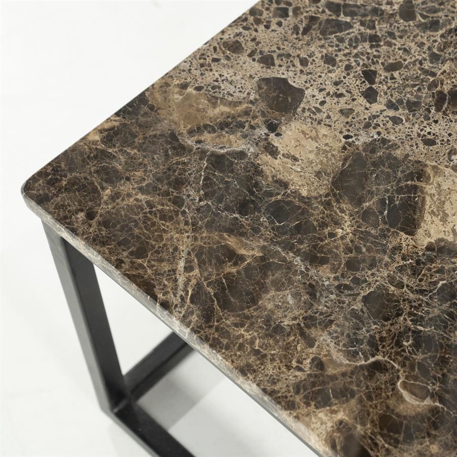 Salontafel Rico zwart ijzer, detail van het materiaal