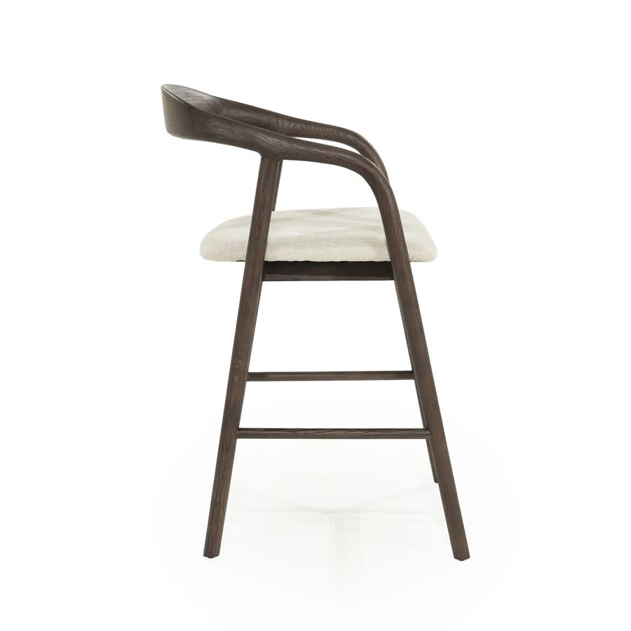 Barkruk Rayven | Donkerbruin Essenhout | Laag