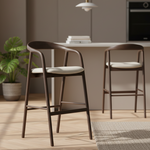 Barkruk Rayven | Donkerbruin Essenhout | Hoog