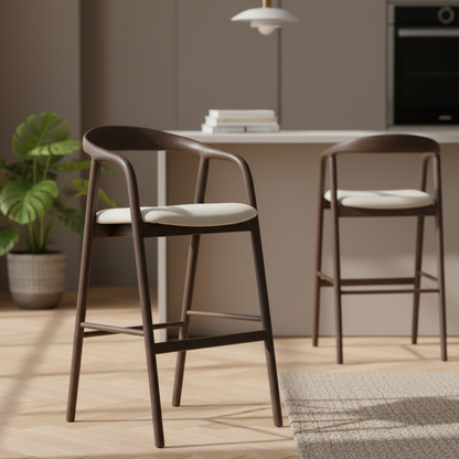 Barkruk Rayven | Donkerbruin Essenhout | Hoog