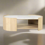 Salontafel Don | Naturel Eiken hout en marmer