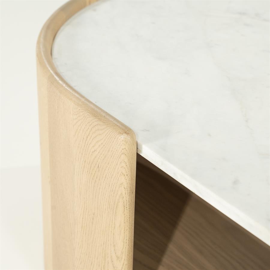 Salontafel Don | Naturel Eiken hout en marmer