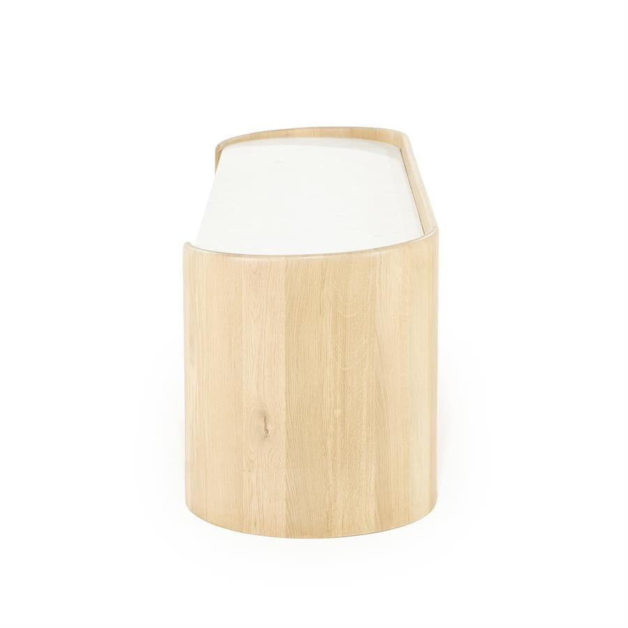 Tv-meubel Don | Bruin Eiken hout en marmer — Detail