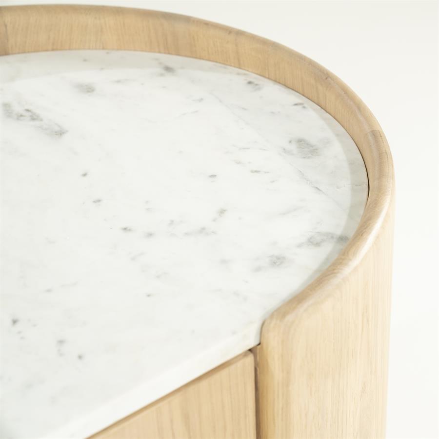 Tv-meubel Don | Bruin Eiken hout en marmer