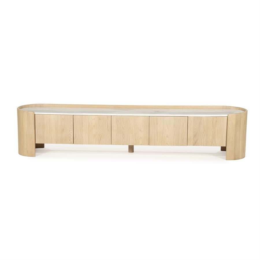 Tv-meubel Don | Bruin Eiken hout en marmer