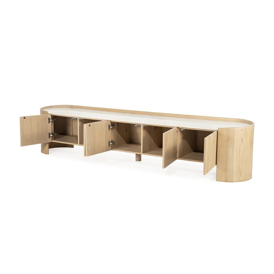 Tv-meubel Don | Bruin Eiken hout en marmer