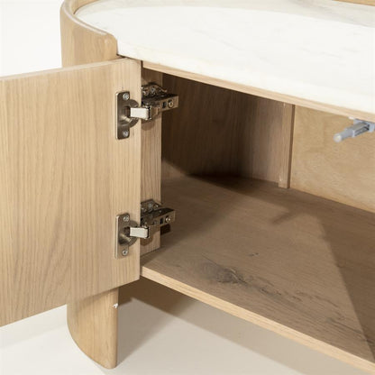 Tv-meubel Don | Bruin Eiken hout en marmer