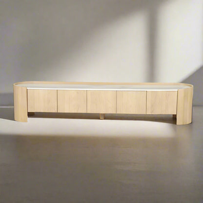 Tv-meubel Don | Bruin Eiken hout en marmer