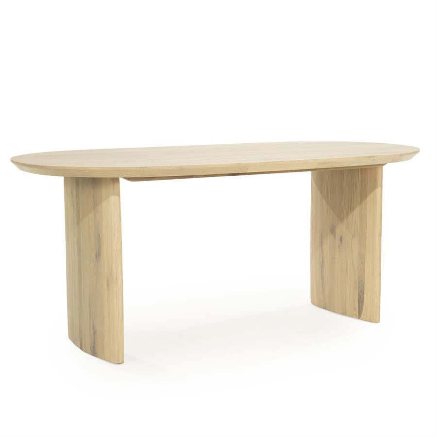 Eettafel Dex | Naturel Eikenhout — Zijaanzicht - witfoto