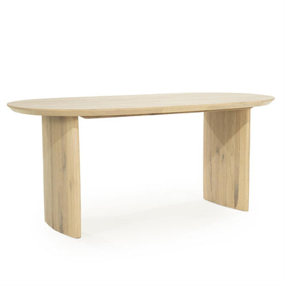 Eettafel Dex | Naturel Eikenhout — Zijaanzicht - witfoto