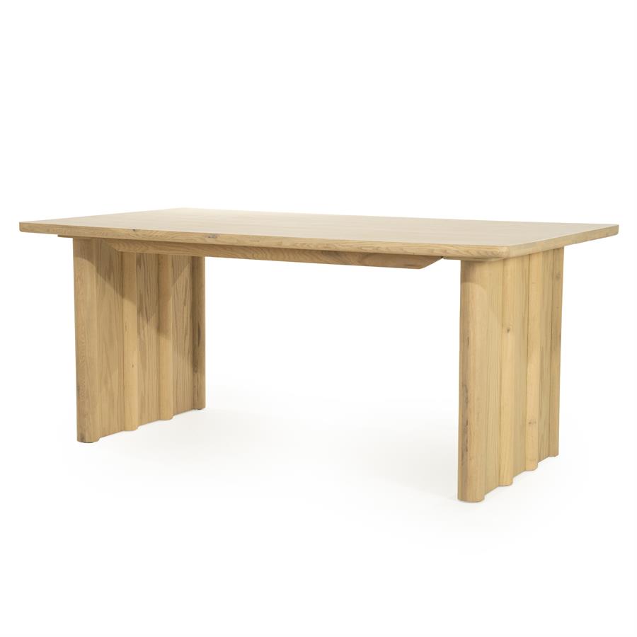 Eettafel Jake | Naturel Eikenhout — Zijaanzicht - witfoto