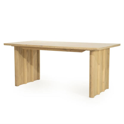 Eettafel Jake | Naturel Eikenhout — Zijaanzicht - witfoto