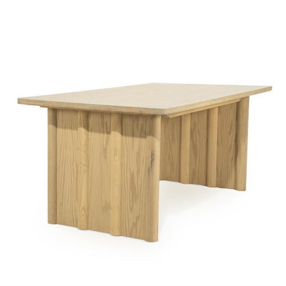 Eettafel Jake | Naturel Eikenhout — Zijaanzicht - witfoto