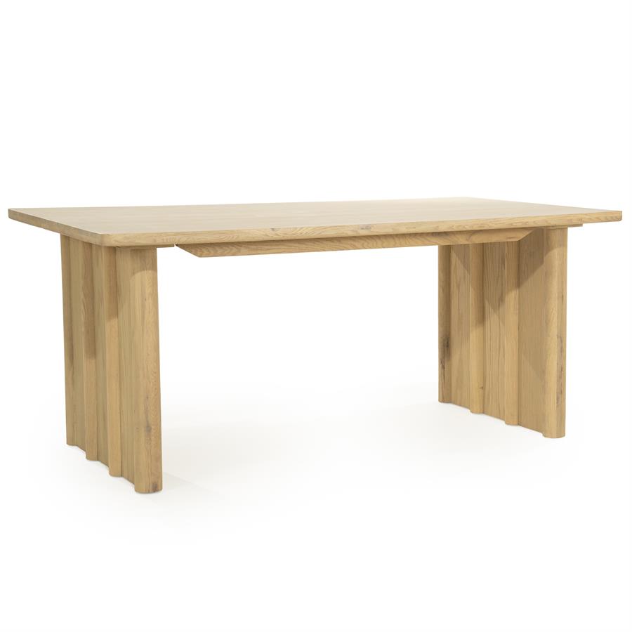 Eettafel Jake | Naturel Eikenhout — Zijaanzicht - witfoto