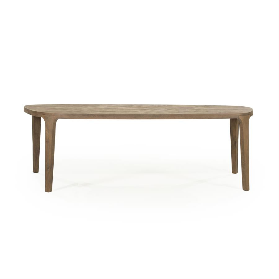 Eettafel Taylor | Bruin Mangohout — Zijaanzicht - witfoto