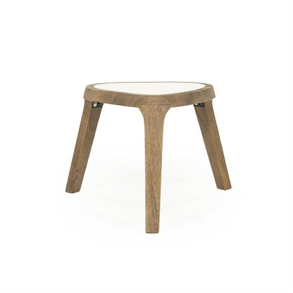 Bijzettafel Fred | Bruin Mango hout & Botticino marmer