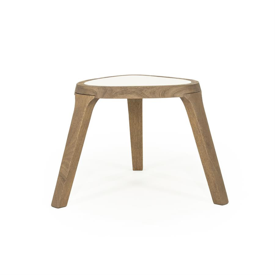 Bijzettafel Fred | Bruin Mango hout & Botticino marmer