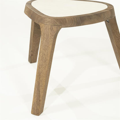 Bijzettafel Fred | Bruin Mango hout & Botticino marmer