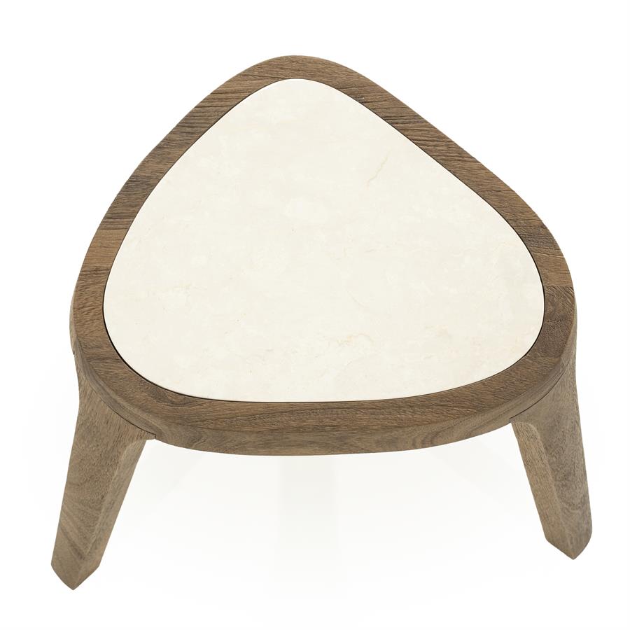 Bijzettafel Fred | Bruin Mango hout & Botticino marmer