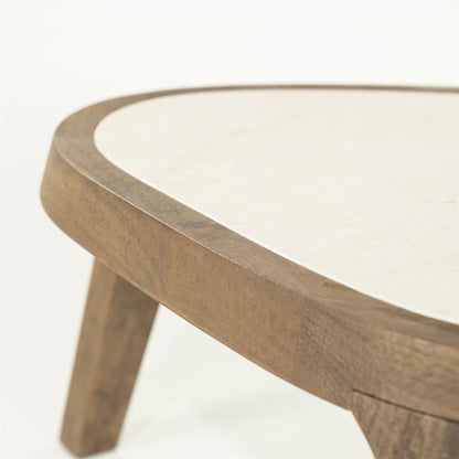 Fred | Bruin Mango hout & Botticino marmer