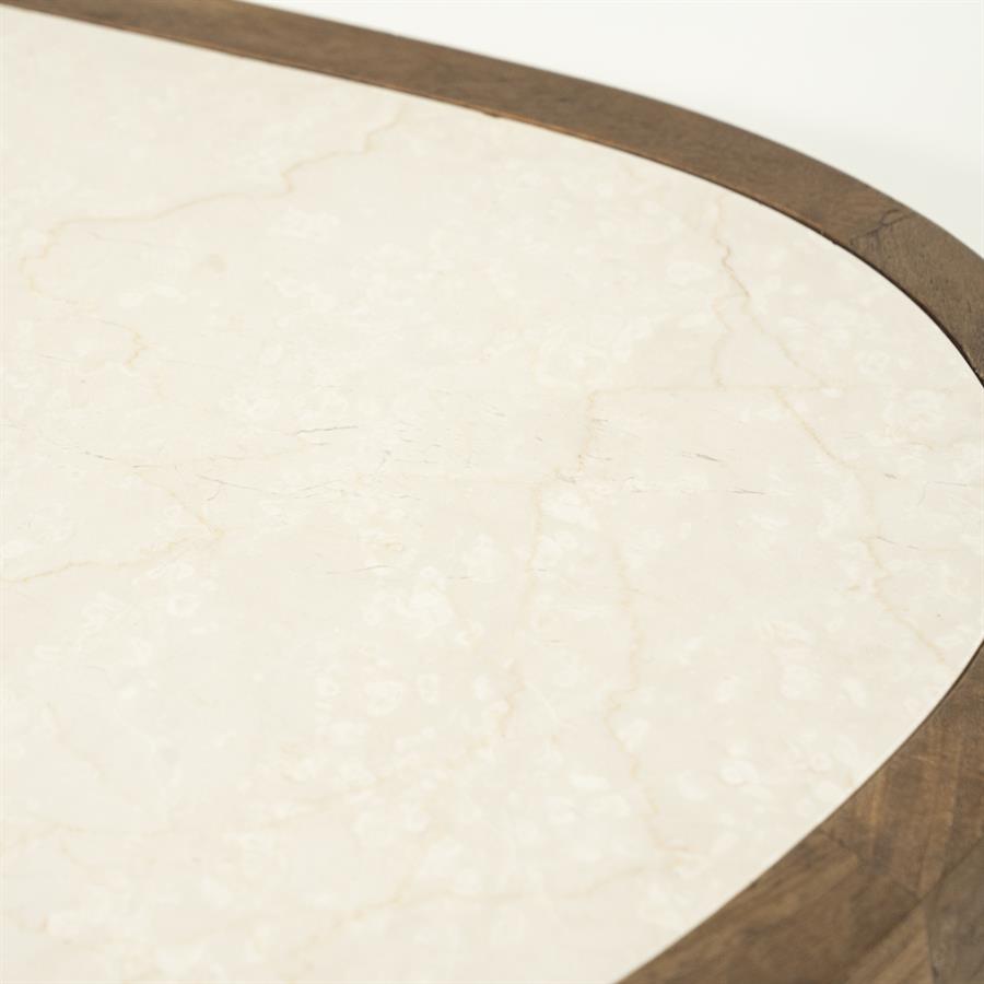 Fred | Bruin Mango hout & Botticino marmer