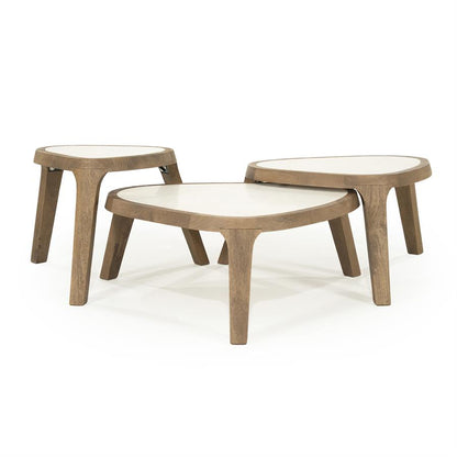 Fred | Bruin Mango hout & Botticino marmer