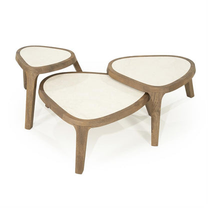 Fred | Bruin Mango hout & Botticino marmer