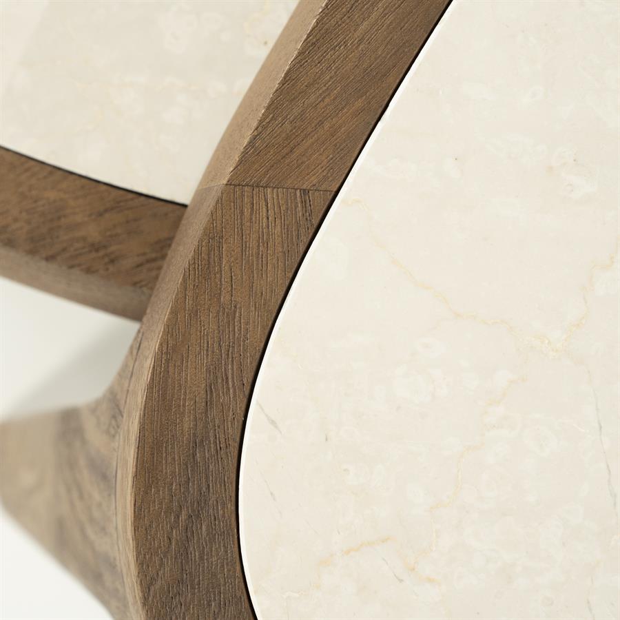 Fred | Bruin Mango hout & Botticino marmer