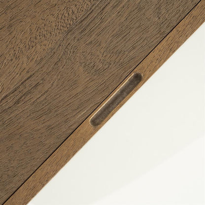 Salontafel King bruin mango hout & mango fineer, detail van het materiaal
