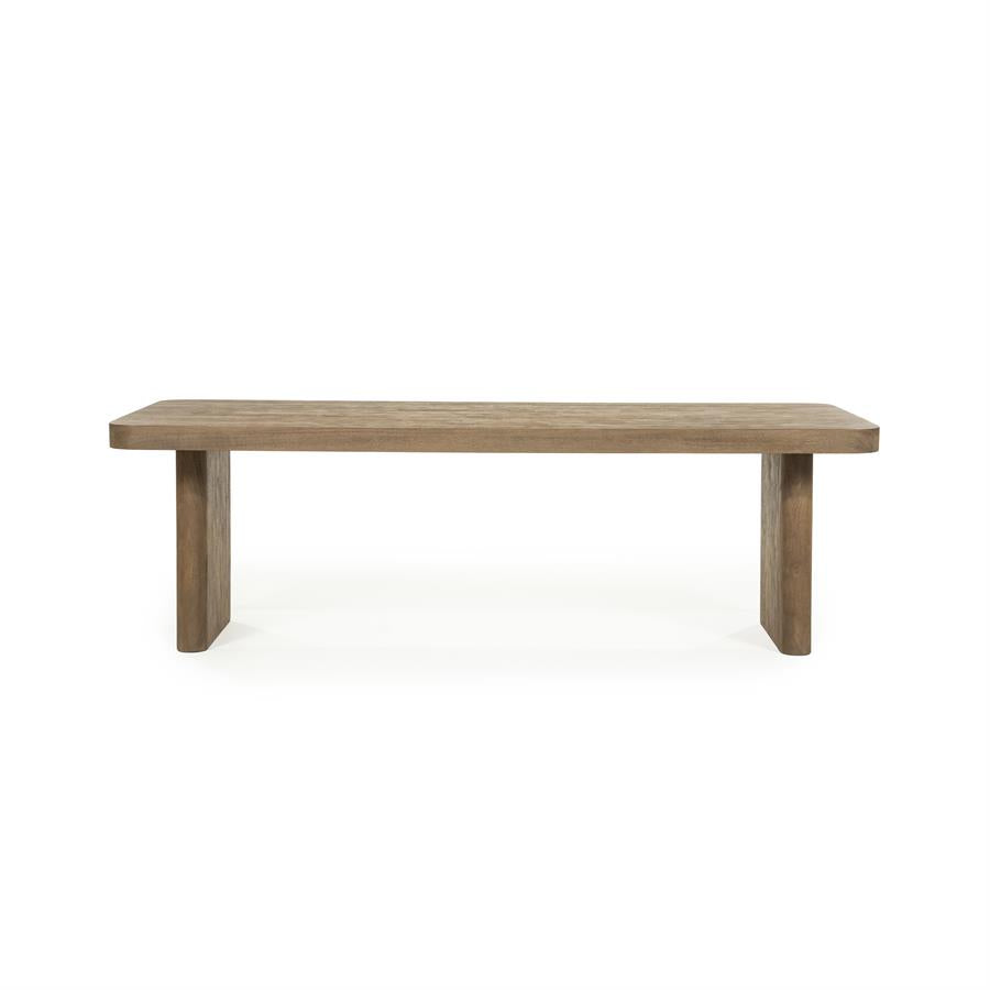 Eettafel Edward bruin mango hout & mango fineer, vooraanzicht op witte achtergrond