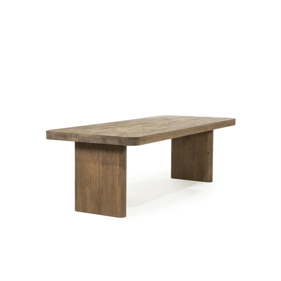 Eettafel Edward | Bruin Mango hout & mango fineer — Zijaanzicht - witfoto