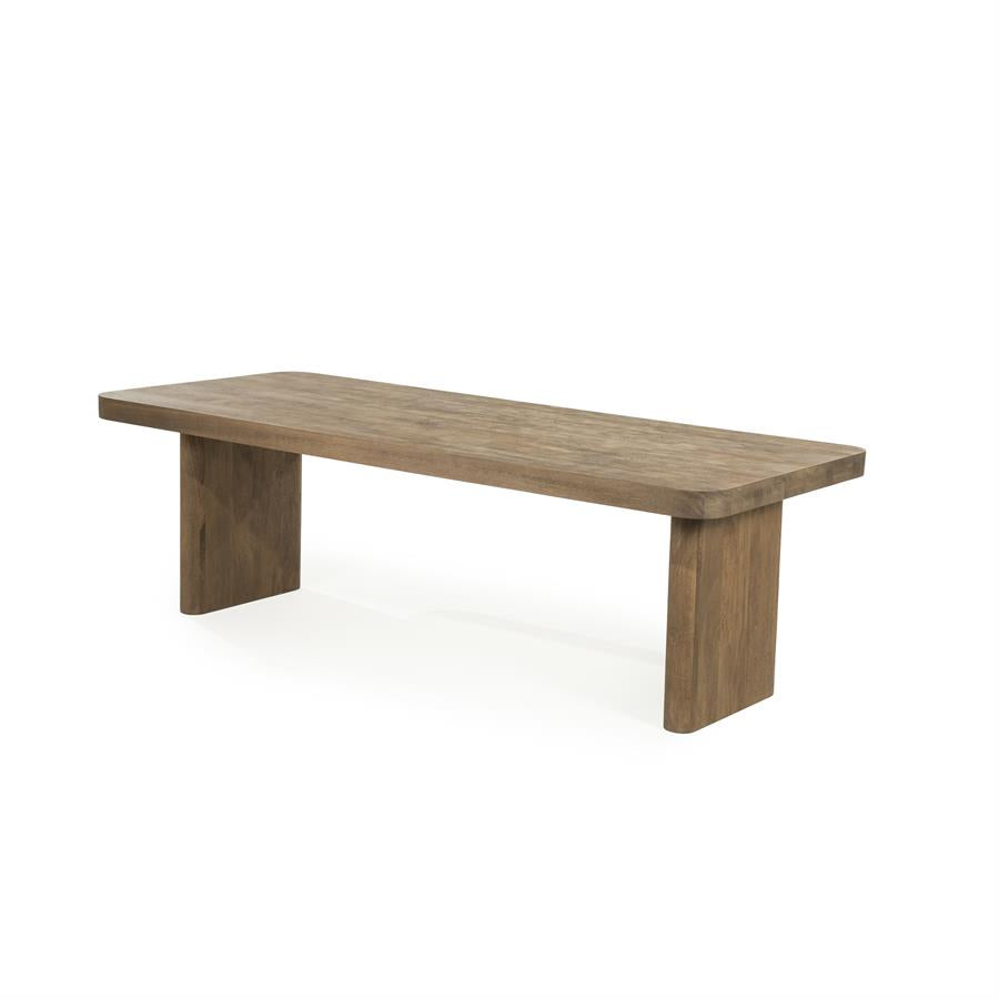 Eettafel Edward | Bruin Mango hout & mango fineer — Zijaanzicht - witfoto
