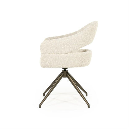 Eetkamerstoel Hailey | Beige Eira | Brons Onderstel