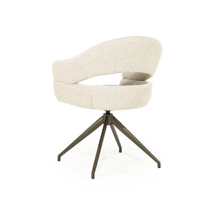 Eetkamerstoel Hailey | Beige Eira | Brons Onderstel