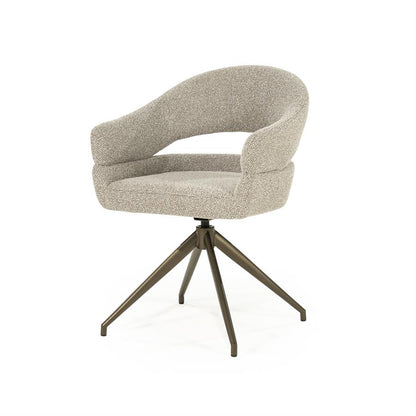 Eetkamerstoel Hailey | Taupe Eira | Brons Onderstel