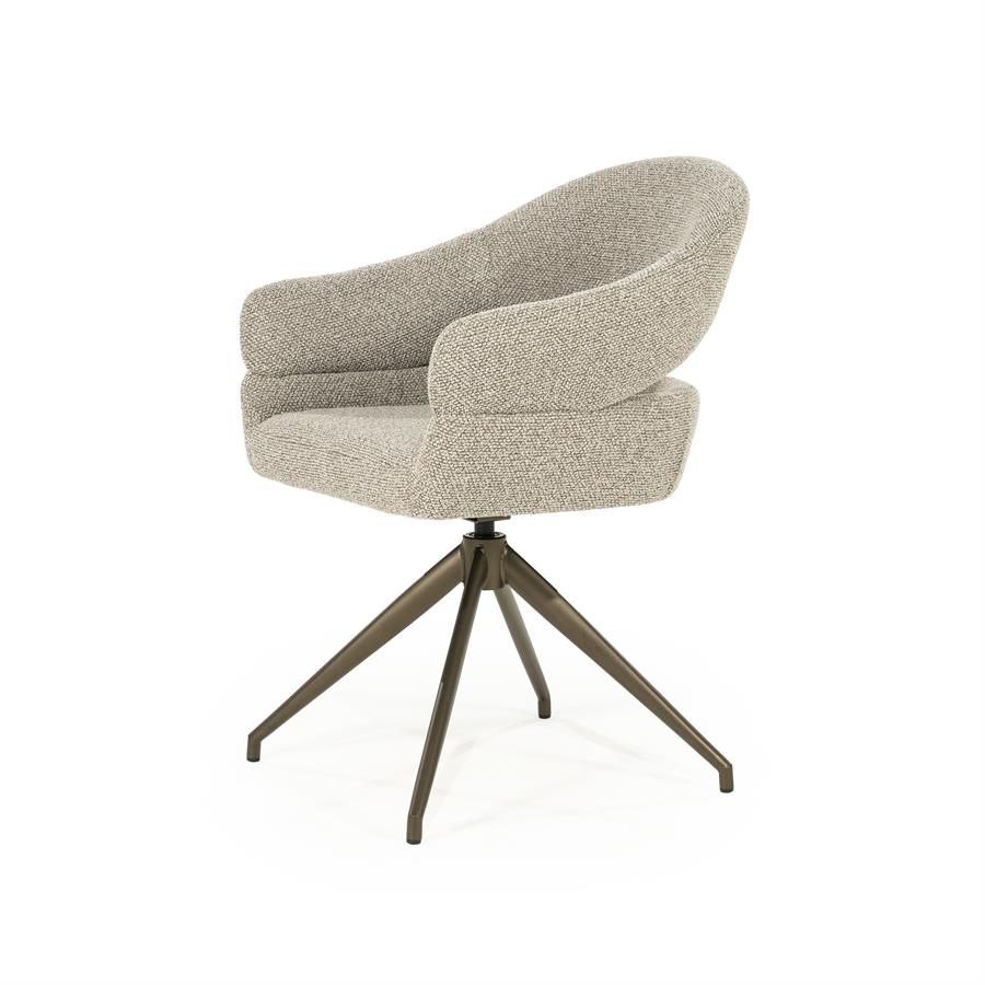 Eetkamerstoel Hailey | Taupe Eira | Brons Onderstel