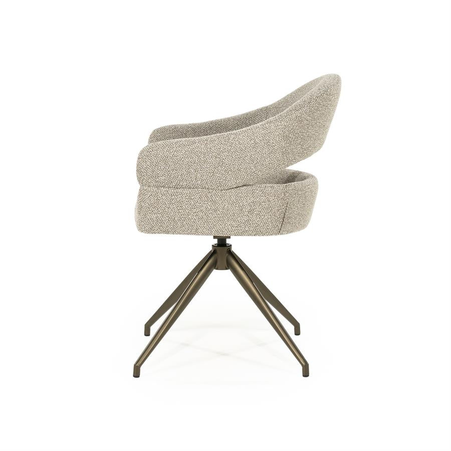 Eetkamerstoel Hailey | Taupe Eira | Brons Onderstel